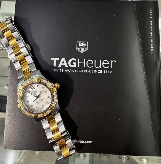 Tag Heuer Aquaracer WAF1450 Mother of Pearl Natural Diamonds 18K in Jewellery & Watches in Calgary - Image 4