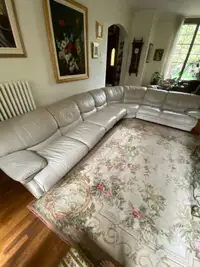 7 seat sectional L- shape leather sofa