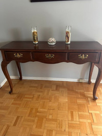 Solid Wood 3 Drawer Console Table