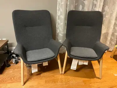 IKEAq VEDBO High-Back Armchairs – Set of 2 (Dark Gray), View more