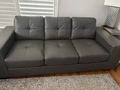 GREY LEATHER SOFA, View more