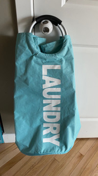 EUC teal collapsable laundry bag / hamper