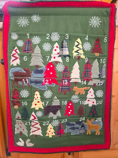 I'm selling an L.L. Bean large vintage wall Christmas pocket advent calendar. Measures 22” by 33”. I...