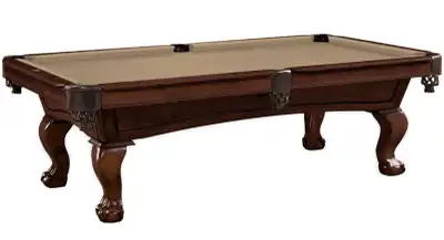 The 7′ Acadia ball & claw leg slate pool table. This classic upscale solid maple hardwood pool table...