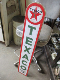 TEXACO MOTOR OIL TALL WOOD GARAGE SIGN $50 MANCAVE DECOR