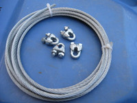 câble acier 1/4- 20 pieds+ registre de plancher( bouche d'air)