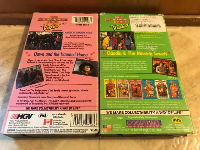 THE BABY-SITTERS CLUB VHS LOT X 2 Rare 1990  1992 in CDs, DVDs & Blu-ray in St. Catharines - Image 5