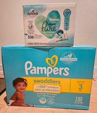 Brand new Pampers Swaddlers Size 3 Huge pack + wipes set