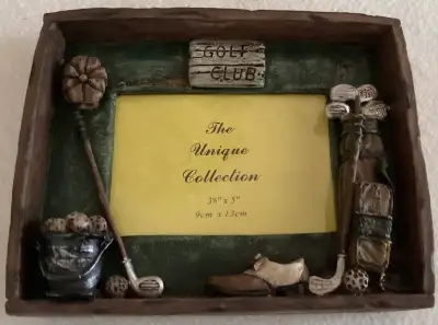 VINTAGE GOLF-THEMED SHADOW BOX 3D PICTURE FRAME , View more