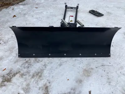 48" WARN snowplow and frame never used, stored inside. Mount was installed but not used. Mount for Y...