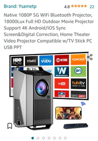 PORTABLE 1080P PROJECTOR NEW 