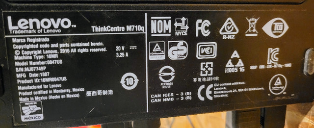Lenovo ThinkCentre m710q small form factor PC in Desktop Computers in Napanee - Image 4