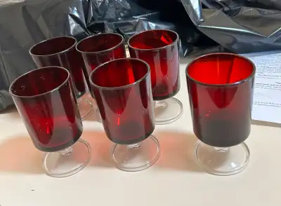 Ruby red vintage glasses 6, View more