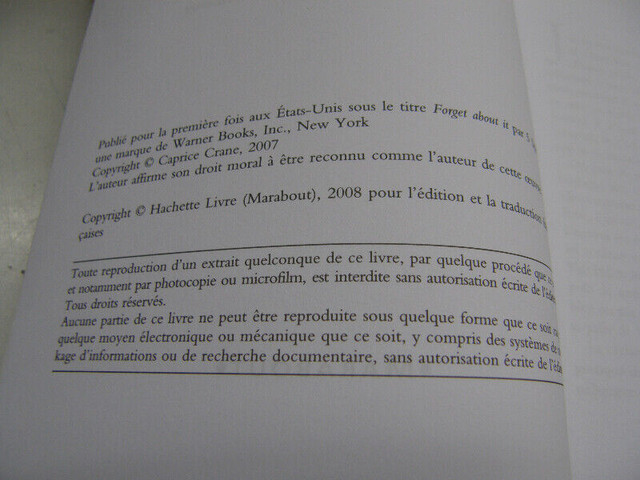 Livre Arnaque a l'Amnésie - Caprice Crane (L54-36) - 5$ dans Essais et biographies  à Ville de Québec - Image 3