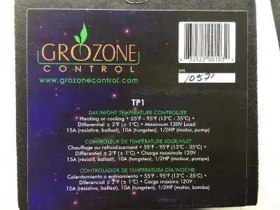 Grozone TP1 day/night temperature controller...Brand New item, View more