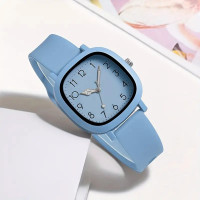 Casual Square Pointer Quartz Fashion Analog Silicone Wrist Watch