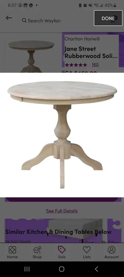 Jane Street Rubberwood Solid Wood Dining Table 35.6 H x36W x 36D, View more