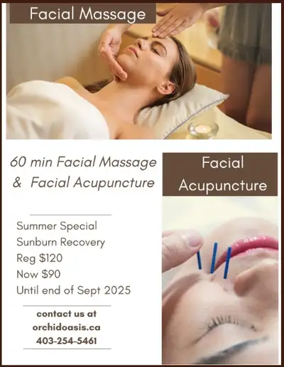 Summer Specials Massage or Facial Massage & Facial Acupuncture, View more