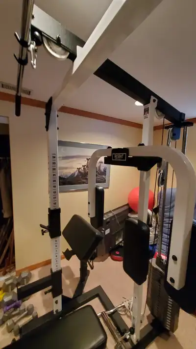 Tuff stuff machine with weight stack , lat pull down , rowing assembly and pec deck . High end equip...