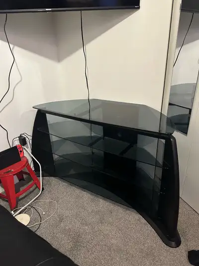 Glass tv stand / table black, View more