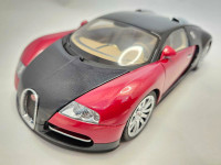 Bugatti EB 16.4 Veyron Black Red w/ Tan Interior 1:18 Autoart