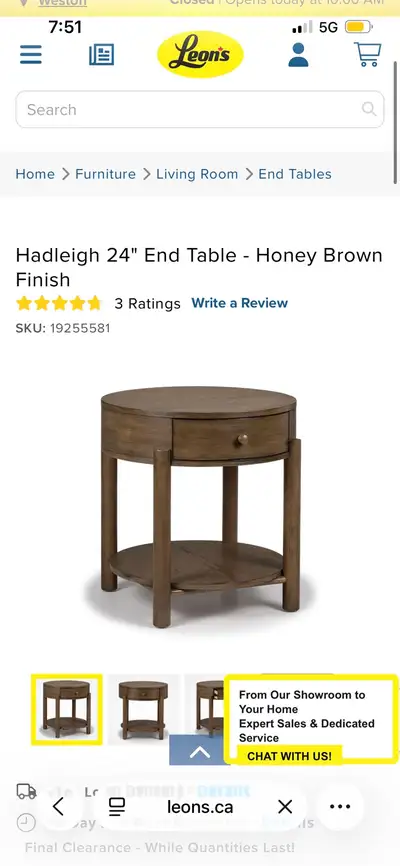 Hadleigh End Table, View more