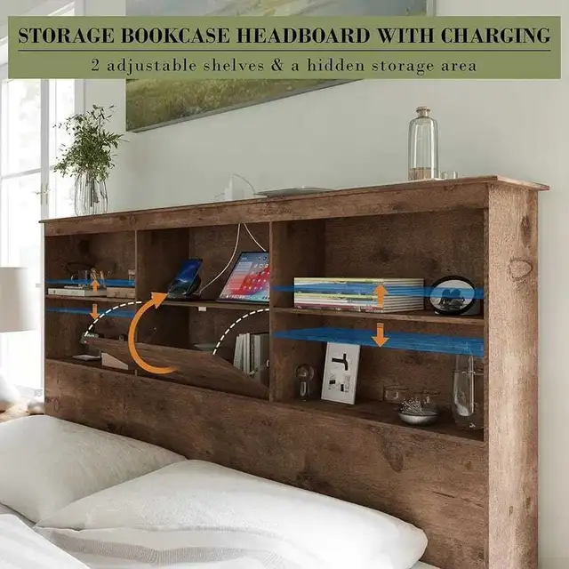 Queen wood bed frame and Queen bed  in Beds & Mattresses in Vancouver - Image 5