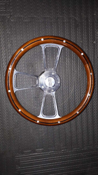 Forever sharp mahogany and billet SS steering wheel 