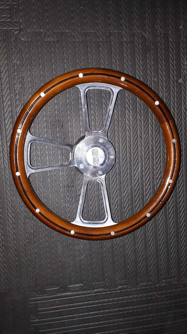 Forever sharp mahogany and billet SS steering wheel  in Other Parts & Accessories in Peterborough