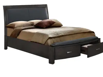 Queen-size storage bed frame only, View more