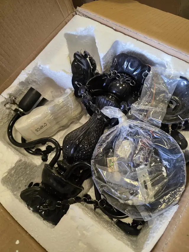 Black Chandelier Small Crystal Lighting Mini Acrylic  in Indoor Lighting & Fans in Markham / York Region - Image 7