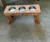 Raised Dog feeding station