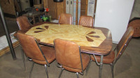 chrome table set with 6 chairs