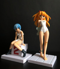 Rei and Asuka Swimming white PVC - Sega First Edition Rare