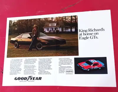 1982 GOODYEAR TIRES RETRO AD WITH RICHARD PETTY TRANS AM