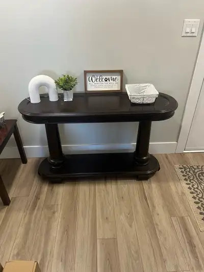 Solid wood table. Lightly worn