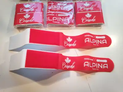 ALPINA SPORTS Ski Straps - NEW! - With CANADA logo - Red/White, View more