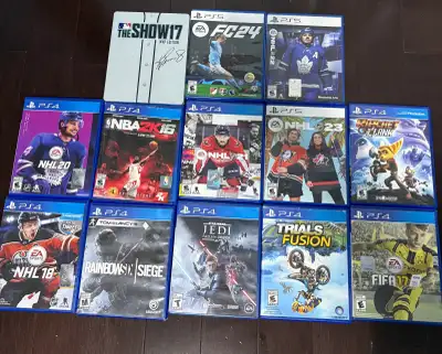 Selling a mix of PlayStation games for PlayStation 4 and PlayStation 5. All games come with cases an...