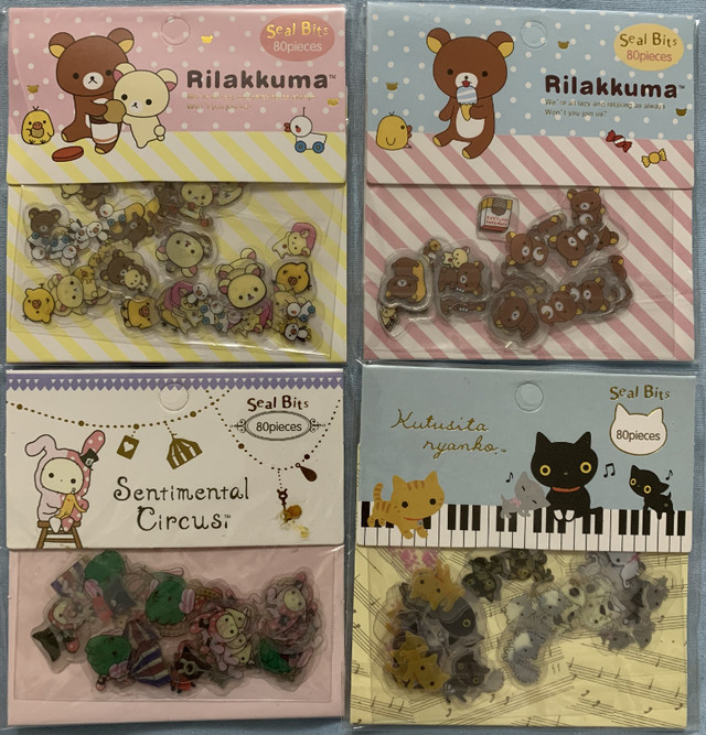 San-X Rilakkuma Sticker Packs Bear Kawaii Stickers Flakes in Toys & Games in City of Toronto