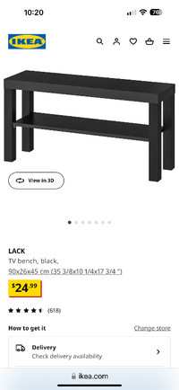 IKEA LACK TV bench black