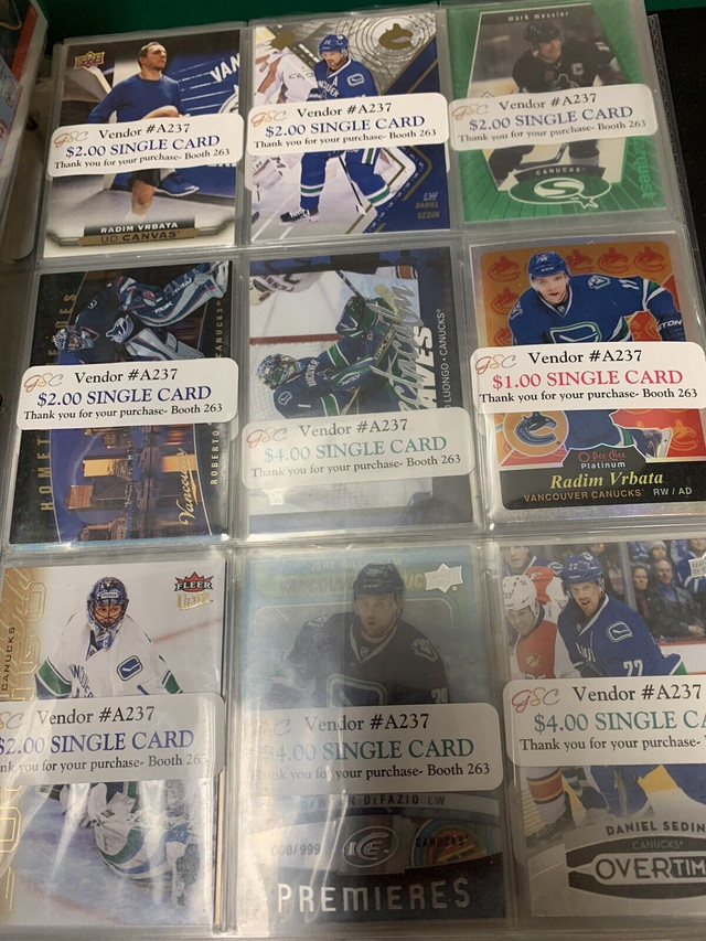 Vancouver Canucks HOCKEY CARDS BINDER Antique Mall Booth 263 in Arts & Collectibles in Edmonton - Image 2