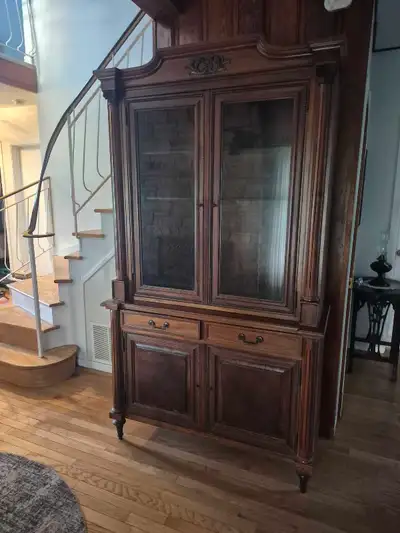 Vintage Wooden China Cabinet Hutch, View more
