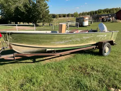 For sale a fish magnet 16 foot StarCraft aluminum boat with a 50 HP Johnson motor. Comes with an old...
