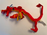 Disney Mulan Mushu Plush Bendable Red Dragon Toy Applause  Tags