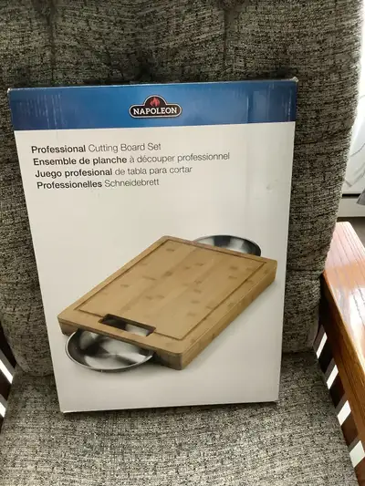 Napoleon PRO Bamboo Cutting Board Set with Stainless Steel Bowls, View more