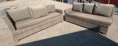 Outdoor Wicker Sofa Set with Cushions, View more