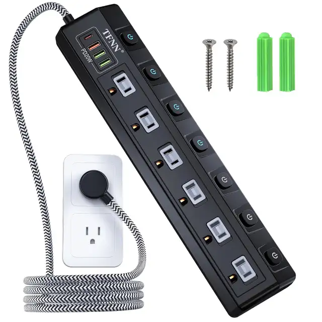 Extension Cord Power Strip with USB Ports 70W 4 USB Charging Sta in Cables & Connectors in Ottawa - Image 3