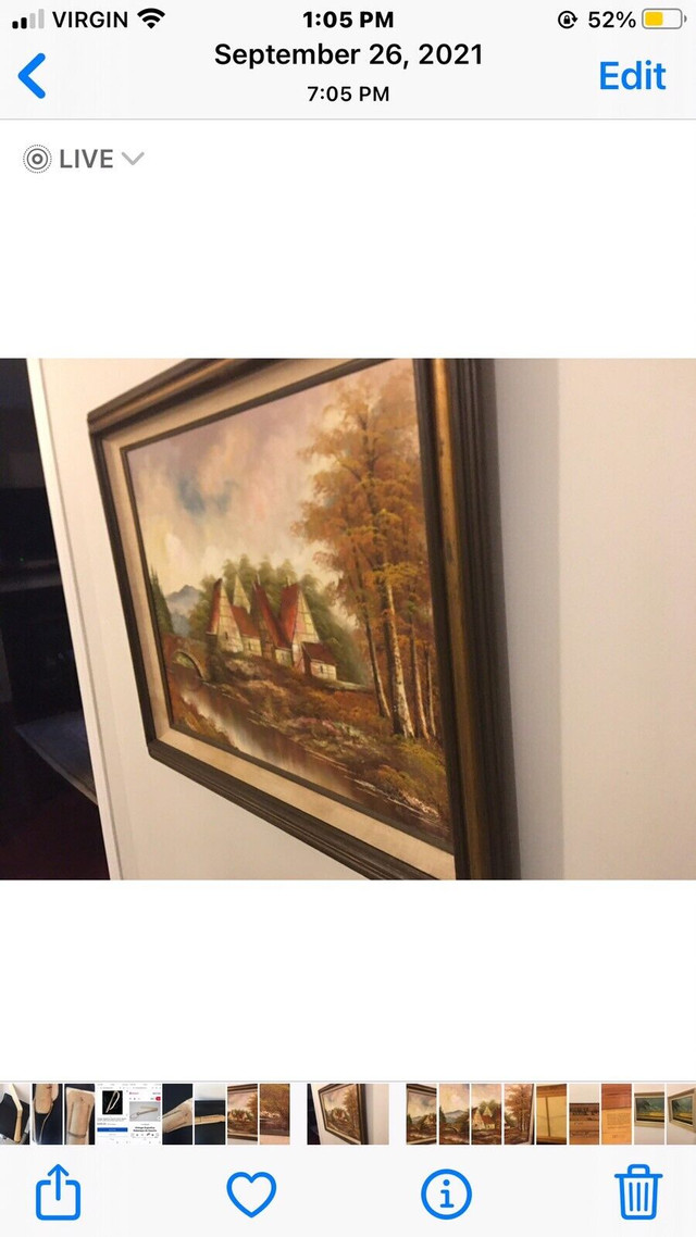 Large size vintage signed oil painting on canvas.50”x39.5”. in Arts & Collectibles in Markham / York Region - Image 3