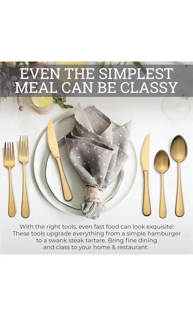 Evolve Gold Flatware Set in Kitchen & Dining Wares in Mississauga / Peel Region - Image 5