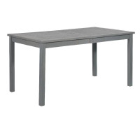 Simple Outdoor Dining Table in Grey Wash